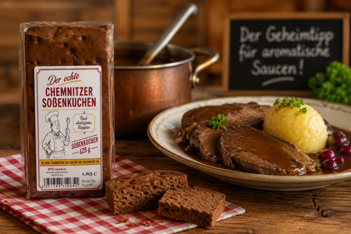 Der echte Chemnitzer Soßenkuchen, MTG-Geürze, Am Poltermühlenteich 3, Chemnitz OT Grüna